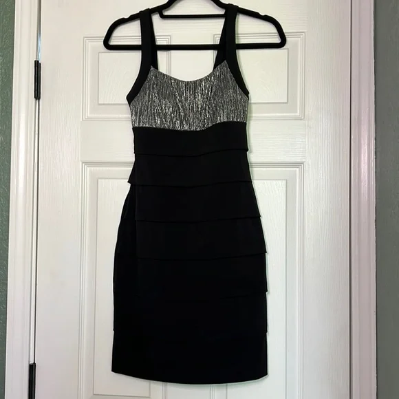 Sweet Storm | Dresses | Sweet Storm Black And Silver Metallic Party Dress  Size Small | Poshmark
